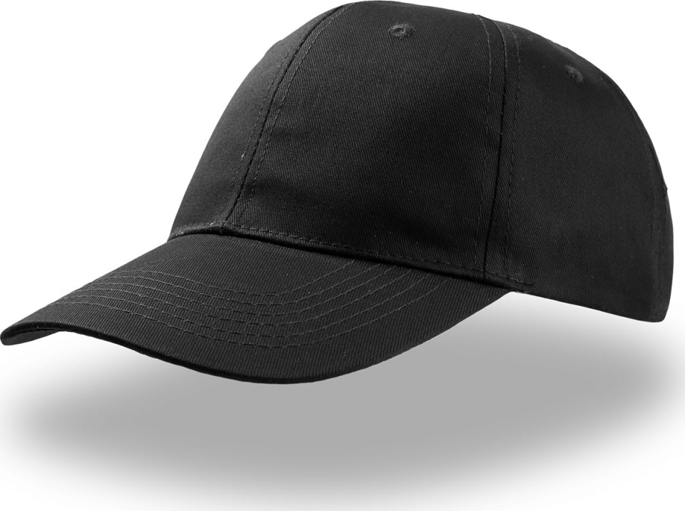 6 Panel Cap Start Six black for embroidery Atlantis Caps Knitted caps StickX Textilveredelung